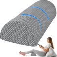 thumbnail image 1 of Cojín de rodilla TranquilRelax, espuma viscoelástica con forma de media luna, gris, 1 of 7