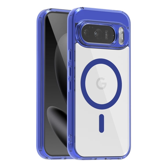 for Google Pixel 10 /10 Pro Case Compatible with MagSafe, Translucent Matte Magnetic Phone Case Shockproof Slim Fit Back Cover Hard PC Back Soft TPU Bumper Anti-Scratch & Non-Slip Grip,Darkblue