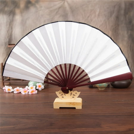 

QIIBURR Hand Held Fan Hand Held Chinese Floral Lace Silk Folding Fan Unisex Wedding Dancing Party Fan