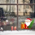 thumbnail image 5 of Conjunto de dos pegatinas navideñas de Papá Noel para ventana, pegatinas estáticas para pared navideñas con copos de nieve para sala de estar y ventana, 5 of 5