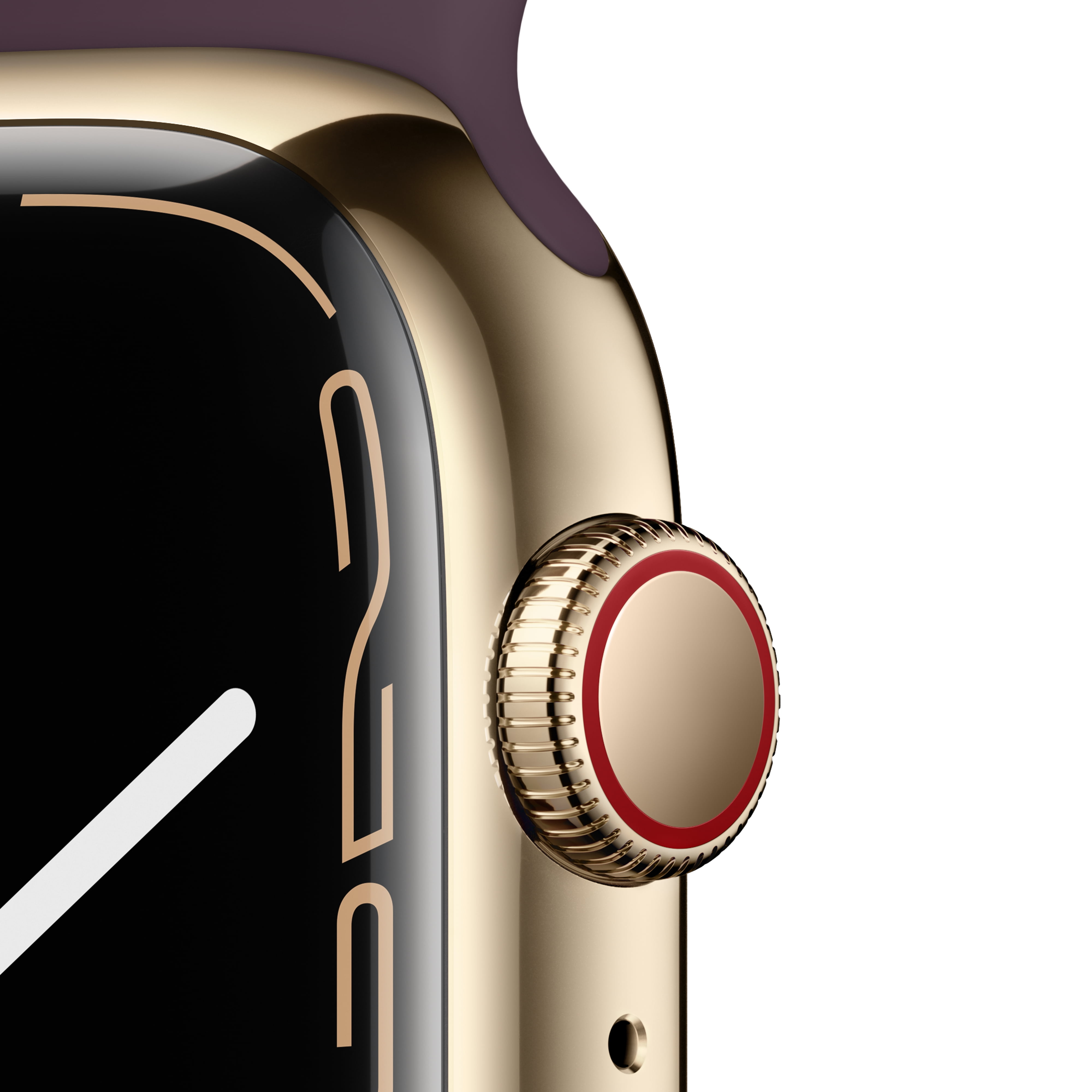 Apple Watch Series 7, 45mm Gold Steel Case, Cherry Sport Apple Watch Series 7, 45mm Gold Steel Case, Cherry Sport