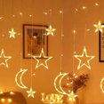 thumbnail image 4 of Luces LED de luna y estrella, luces de cadena de cortina de luna y estrella ambiental románticas para dormitorio, modelo enchufable decorativo de 3,5 m/11,5 pies, 4 of 5