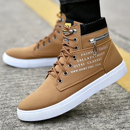 

Men‘s Lace-up Casual Sneakers High Top Shoes Skate Shoes
