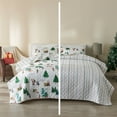 thumbnail image 5 of Holiday Printed Microfiber Reversible Quilt Set with Shams (Full / Queen, Watercolor Santa & Friends), 5 of 5