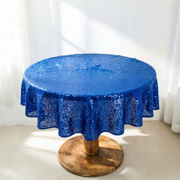 Dpityserensio 23.6 Inch Round Sequin Tablecloth, Sparkly Party Table Cover with Glitter Sequins, Reusable Decor for Wedding Christmas Cake Table
