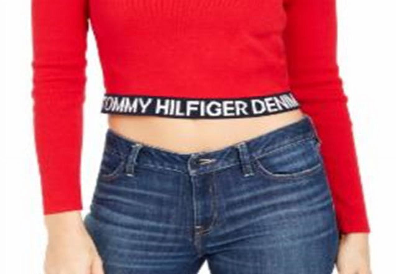 Tommy Hilfiger Women s Cotton Cropped Hoodie Red Size XX Large