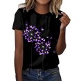 thumbnail image 1 of Gibobby Playera Corte clásico para Mujer Túnica holgada para mujer, camisetas informales de verano, camiseta Floral de manga corta con cuello redondo, blusa(F,XL), 1 of 4