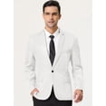 thumbnail image 2 of Blazer de hombre Slim Fit Blazer de un solo botón Traje de baile de graduación Abrigo deportivo blanco S, 2 of 6