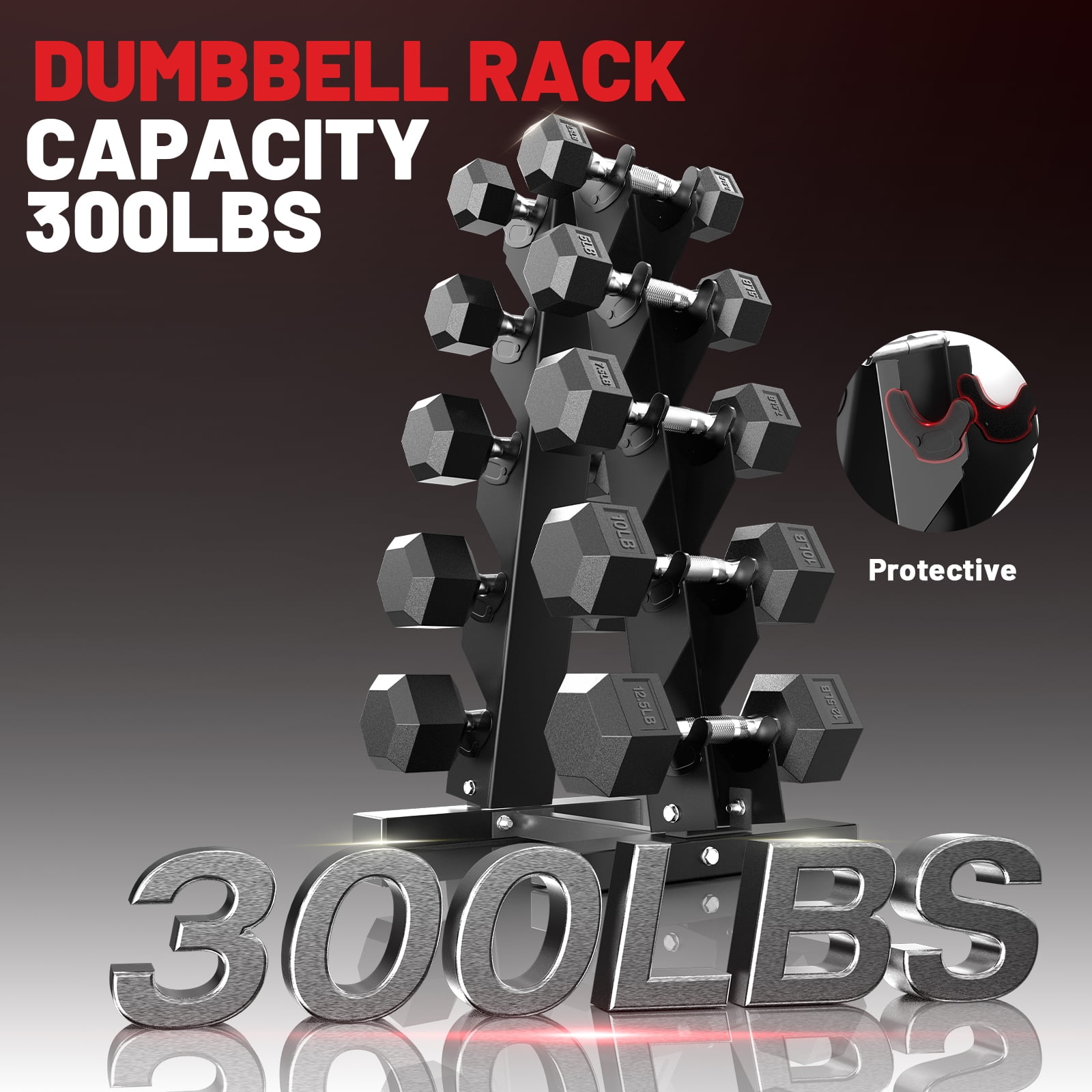 ROALW A Frame Dumbbell Rack Weight Rack Stand Dumbbell Weight Storage for Home Gym (5 pairs)