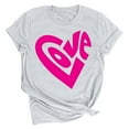 thumbnail image 2 of EQWLJWE Valentines Day Shirts for Women Summer Cute Love Letter Print Short Sleeve Tee Tops Crewneck Pullover Blouse Ladies Gift Loose Tshirt for Going Out Gray(S-3XL), 2 of 3