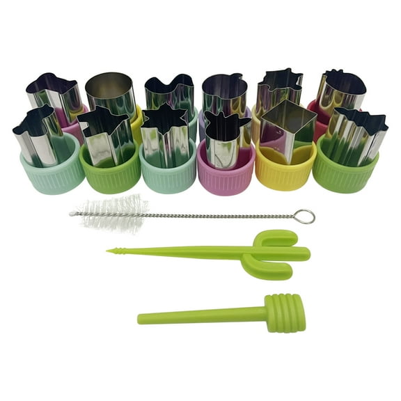 15PCS Vegetable Fruit Cartoon Cutting Mold DIY Pastry Small Tools Stainless Steel Flower Cutter