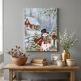 thumbnail image 3 of Canvas Wall Art, Christmas Snowman Framed Canvas Prints for Living Room Office, Xmas Tree Snowy Farmhouse Large Gallery Wrapped Wall Decor for Home Office, Gifts, 16"x24" Ship Next Day, 3 of 9