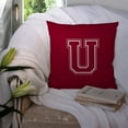 thumbnail image 3 of Letter U Initial Monogram - Maroon and White Fabric Decorative Pillow, 3 of 4