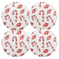 Ryvnso Christmas Multi Candy Round Plate Mats Dining Table Placemat Set of 4 for Holiday Decoration