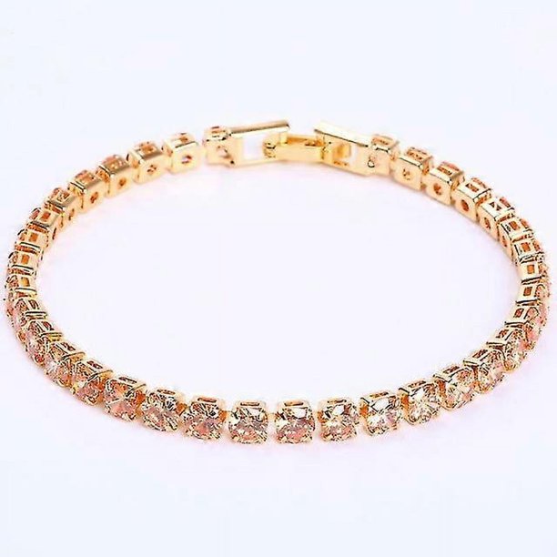 Pulseras de tenis de lujo con circonita cúbica de 4 mm