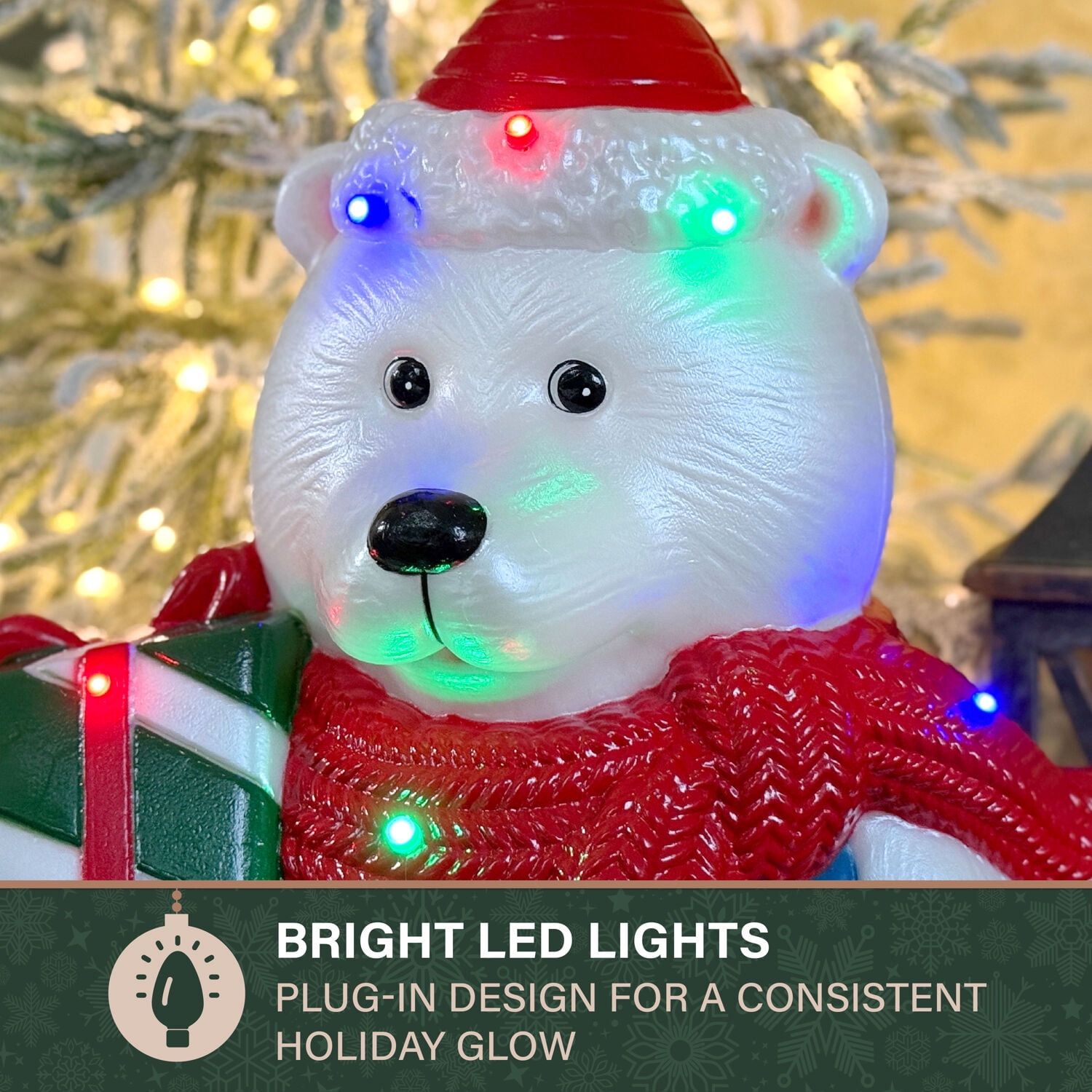 Fraser Hill Farm 30 in Polar Bear Christmas Blow Mold, FFBM-1PLB-MLT