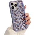 thumbnail image 6 of Designed for iPhone Case,Luxury Electroplated 3D Woven Pattern Camera Lens Protection Shockproof Protective Cover Phone Case (iPhone 12,Silver), 6 of 6