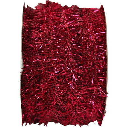 Holiday Time Tinsel, Pink, 9'