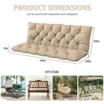 thumbnail image 2 of Kimunuk Outdoor Swing Cushion , 60" X 40" X 5" Waterproof Bench Chair Replacement Cushion with 6 Ties for Patio Porch, Sand, 2 of 7