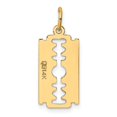 thumbnail image 4 of Diamond2Deal 14K Yellow Gold Razor Blade Charm Pendant for Men (L- 0.99 in, W- 0.48 in), 4 of 4