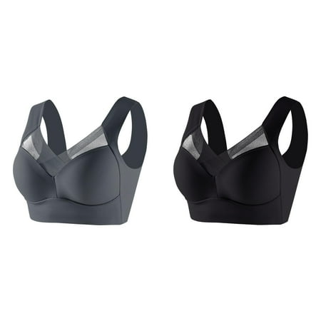 (2-Pack) 2025 New Women s Large Strapless Lace Womens Bras Plus Size Tank Top Underwear Thin Sports Bra Pack Side Fold Side Breast Bra Packs Gather Adjustable Bra
