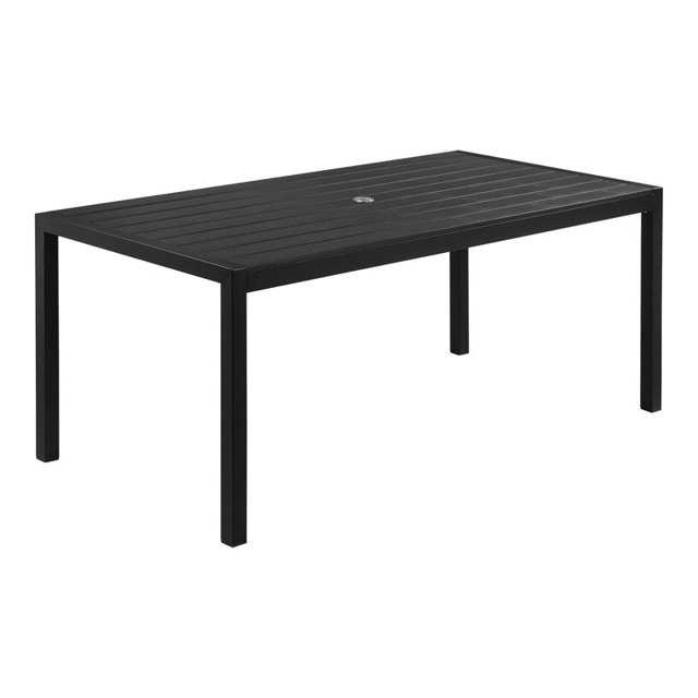 Pangea Home David 71" Modern Aluminum Frame Patio Dining Table in Black