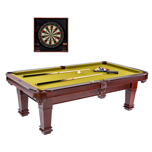 Barrington Billiard Hatherley 100" Pool Table with Dartboard Set, Brown/Green Walmart