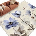 thumbnail image 2 of Area Rug for Living Room, Purple Spring Floral Non-Slip Indoor Ex Large Carpet for Bedroom/Dining Room, Vintage Botanical Retro Art Washable Low-Profile Rectangle Floor Runner Rugs - 8 x 10 Ft, 2 of 7