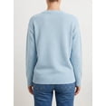 thumbnail image 6 of Women's Fish Graphic Crew Neck Loose Long Sleeve Pullover Knit Sweater Blue XL, 6 of 9