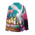 thumbnail image 5 of Womens Tops Funny Bunny Eggs Print Short Sleeve Button Down Bowling Shirt Beach Tops Blouses for Women Dressy Casual, 5 of 8
