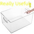 thumbnail image 2 of Caja de almacenamiento de plástico PET transparente, caja organizadora de artículos diversos de cocina, caja organizadora de escritorio, refrigerador de bebidas de frutas y verduras, 2 of 6