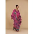thumbnail image 3 of Bsubseach Fashion V Neck Paisley Print Batwing Sleeve Kaftan Maxi Dress Women Beach Cover Up Caftan, 1 Pack (One Size), 3 of 6
