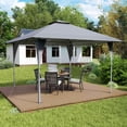 thumbnail image 2 of Costway 13 X 13 FT Pop up Gazebo Outdoor Canopy Tent with Portable Carrying Bag 8 Stakes Gray, 2 of 10