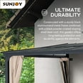 thumbnail image 6 of Sunjoy 10 x 12 ft Wall-Mounted Gazebo with Powder Coated Steel Roof, Black Aluminum & Metal Frame Lean to Gazebo with Curtains and Netting, 6 of 17
