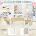 thumbnail image 6 of OLAKIDS 3 in 1 Kids Table and Chair Set, Wood Multi Activity Table with Removable Tabletop, Detachable Blackboard for Toddler Playing Drawing Arts Crafts,3 PCS Children Furniture with Storage (White), 6 of 9