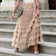 thumbnail image 2 of Falda de malla con volantes para mujer falda larga ajuste holgado estilo Sexy traje diario sencillo y, 2 of 9