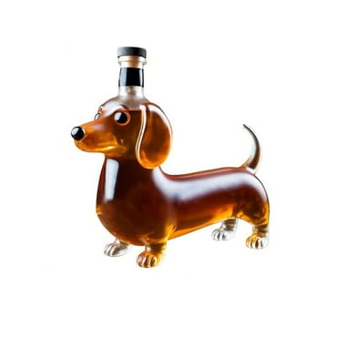 YAMB Dachshund Dog Whiskey Bottle,3D Engraved Dog Shaped Whiskey Glasses,Animal Wine Decanter,Unique Wine Decanter for Men Dad,Home Bar Dachshund Lovers Decor Gifts,6.7"x3"x5.1"