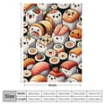 thumbnail image 4 of Orinice Cute Sushi Characters Warm Lightweight Blanket Soft Fleece Blankets  All Seasons Excellent Hand Feel Blanket 50x60in, 4 of 6