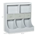 thumbnail image 3 of Homiyad Kids Bookcase, Toy Storage Organizer Cabinet, Children Display Bookshelf with Drawers for Toys, Clothes, Books, Gray, 3 of 8