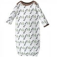 thumbnail image 4 of Luvable Friends Baby Boy Cotton Long-Sleeve Gowns 4pk, Happy Camper, 0-6 Months, 4 of 5