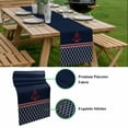 thumbnail image 5 of Navy Blue Morocco Table Runner - 70 Inch Long, Kitchen Dining Table Runner Dresser Scarves, Red Ocean Nautical Anchor Stripe Farmhouse Decor for Coffee Tables Wedding Party Banquet, 5 of 8