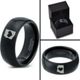 thumbnail image 4 of Tungsten Arizona The Grand Canyon State Heart Band Ring 8mm Men Women Comfort Fit Black Dome Polished, 4 of 4