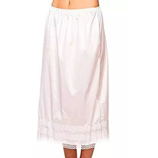 mønster Inhalere Hilsen Fashion Womens Cotton Solid Lace Trim Maxi Half Slip Underskirt Slip Under  Skirt - Walmart.com