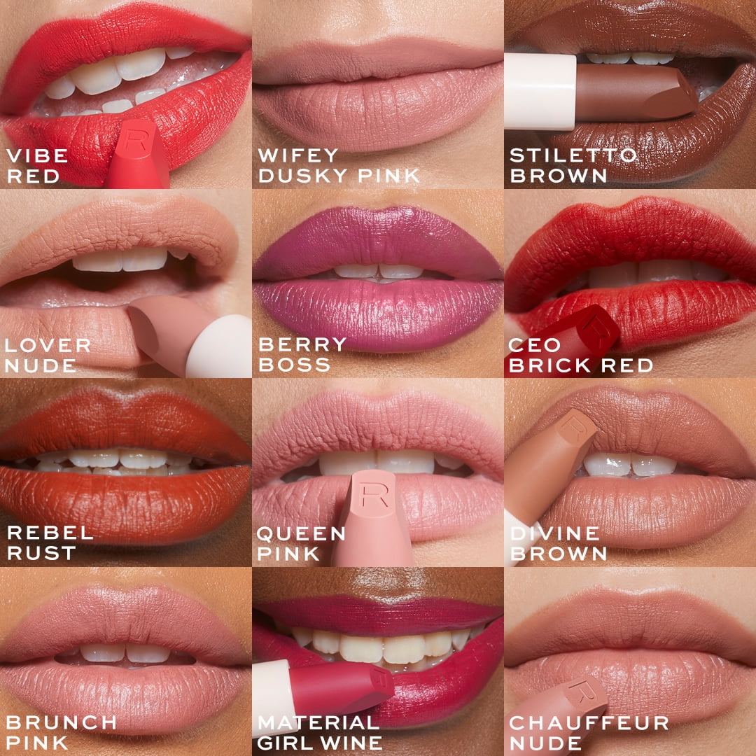 Revolution Lip Allure Highly Pigmented Satin Lipstick with Vitamin E, Berry Boss