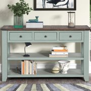 Console Table with 3 Drawers,Sofa Table with Storage Shelves,48''Solid Pine Side Table for Living Room, Couch, Hallway, Foyer, Kitchen Counter