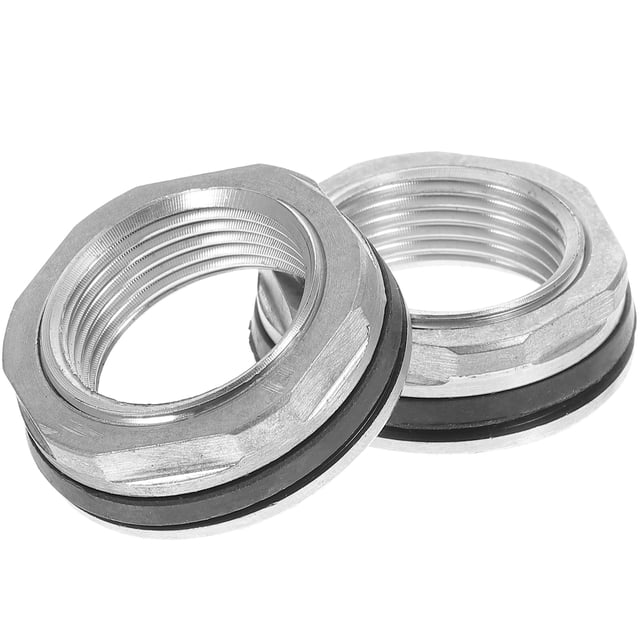 EeaseMX Conector de tanque de agua de 2 piezas, conector de salida de agua de acero inoxidable, accesorio de tanque de mamparo