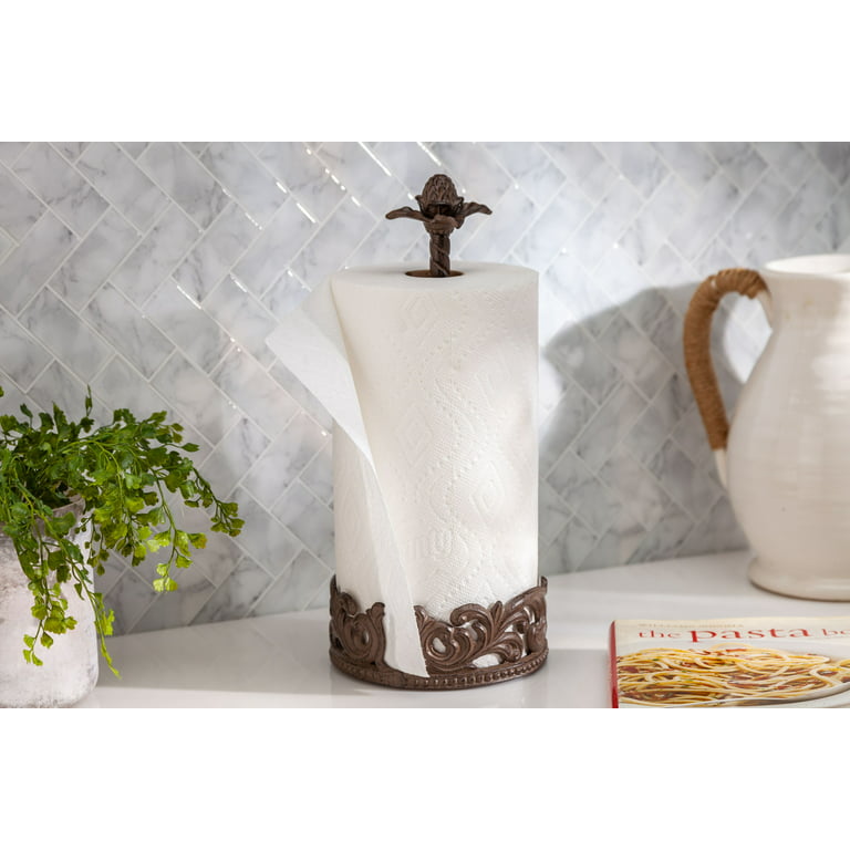 IRONWOOD GOURMET Acacia and Leather Paper Towel Holder 28997 - The