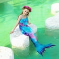 thumbnail image 3 of 5PCS Mermaid Tails for Swimming for Girls Kids Mermaid Swimsuit Costume Princess Bikini Set Bathing Suits High quality, 3 of 5