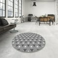 thumbnail image 4 of Ahgly Tapis Rond Lavable en Machine Intérieur Transitionnel Gris Nuage Gris, 5 Pieds Rond, 4 of 7