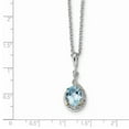 thumbnail image 3 of White Sterling Silver necklace Gemstone Yellow Sky Blue Topaz Diamond 18 in 1.5 mm, 3 of 3